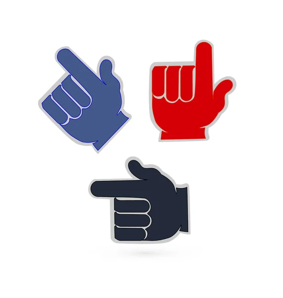 Pointing fingers vector set — Stock Vector