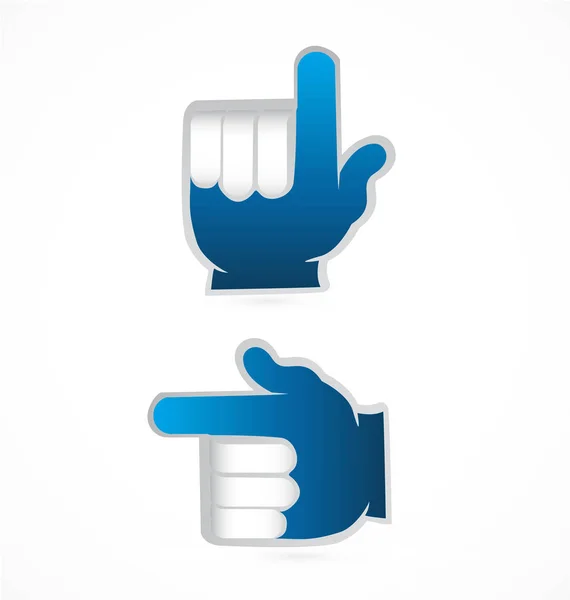 Gruppe von 2 Zeigenden Händen, Social Media, Symbol — Stockvektor