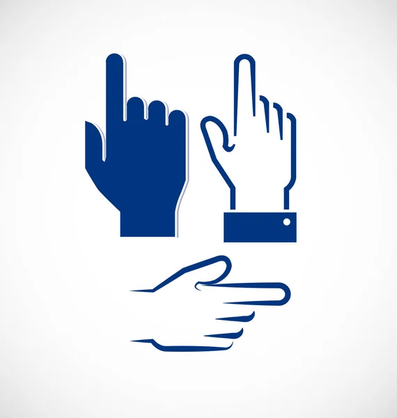 Signal de pointage du doigt ensemble de vecteur de geste — Image vectorielle