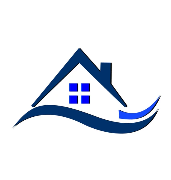 Blue Houses Real Estate logo Stock Vector Image by ©deskcube #63913881