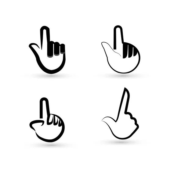 Finger pointing signal gesture vector set — Stock Vector