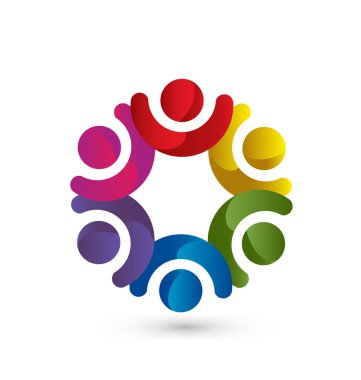 Ekip çalışması insanlar Grup simgesi toplantı bir daire içinde