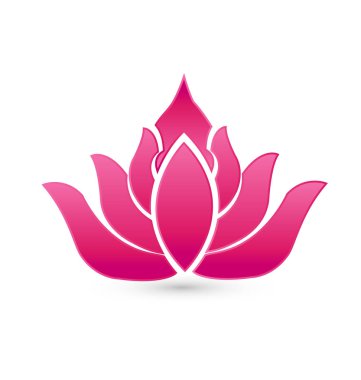 Pembe lotus simge vektör logo yapraklar