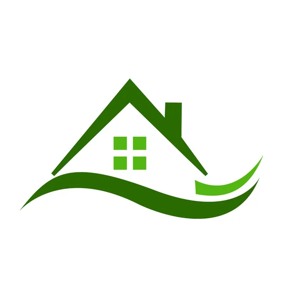 Casa verde ícone imobiliário —  Vetores de Stock