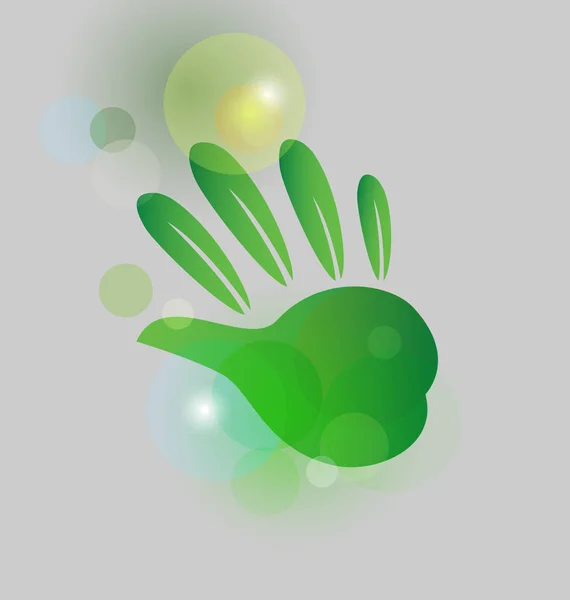緑の環境手のアイコン — ストックベクタ