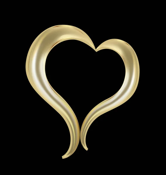 Argent coeur d'or stylisé icône — Image vectorielle