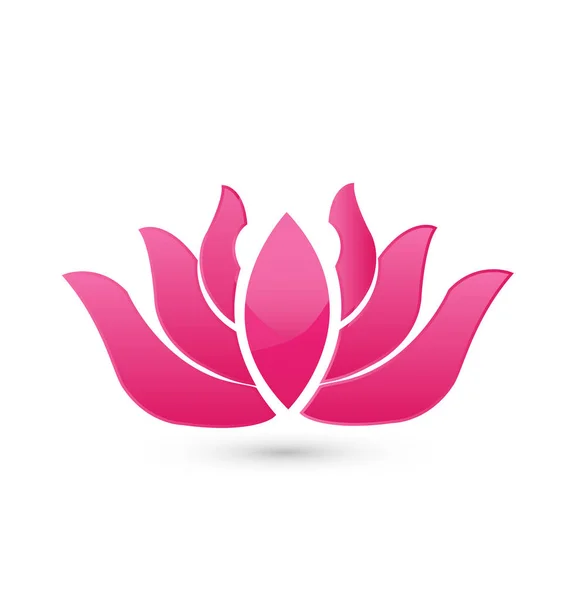 Rosa lotus leafs ikonen vektor logo — Stock vektor