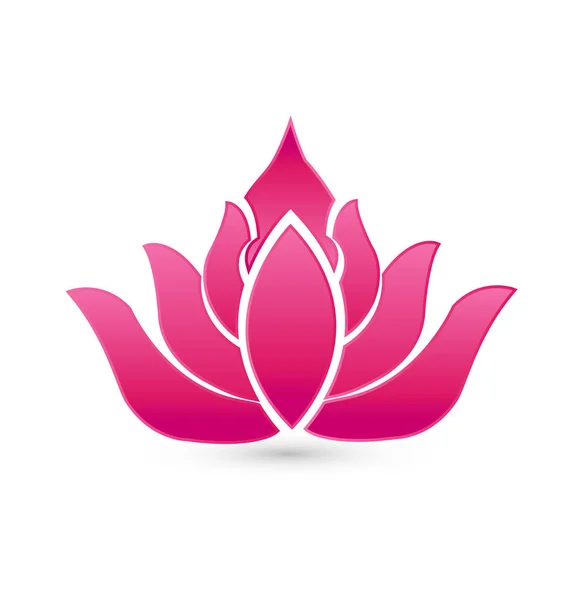 Logo vector de hojas de loto rosa icono — Vector de stock