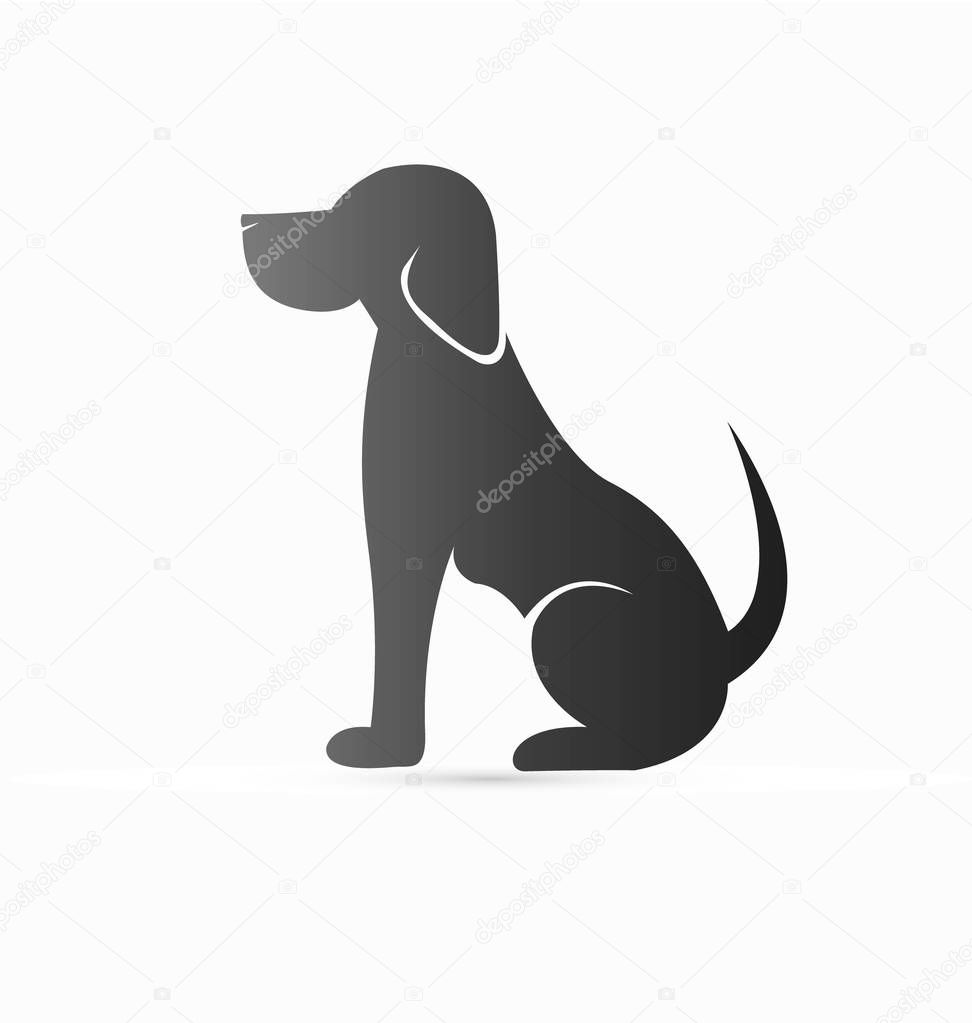 Pet dog sitting icon logo