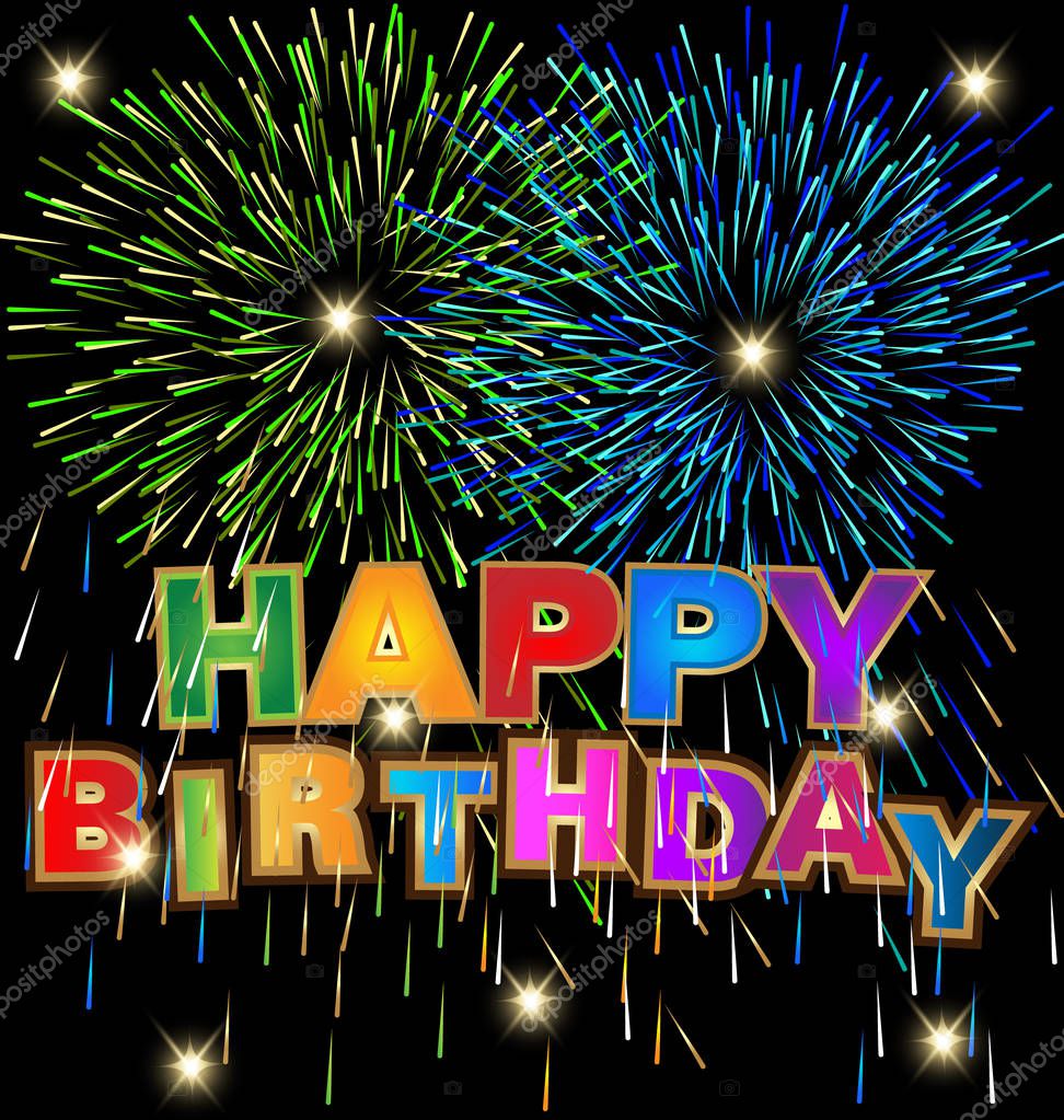 Alles Gute zum Geburtstag mit Feuerwerk Hintergrund — Stockvektor ... Alles Gute zum Geburtstag mit Feuerwerk Hintergrund — Stockvektor ...