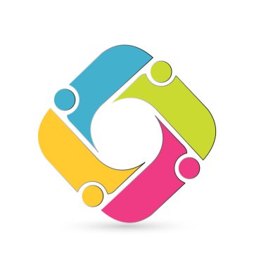 İnsanlar kavramı logo vektör toplantı ekip çalışması