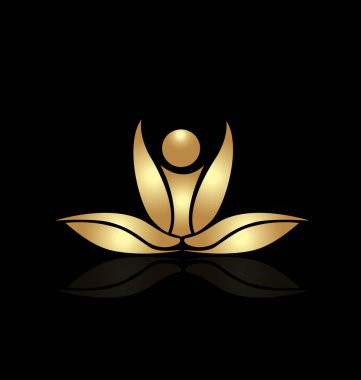 Altın lotus bitki spa meditasyon kutsal kişilerin resmi