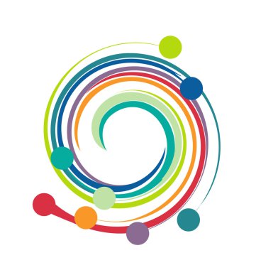 Girdap yuvarlak renkli sanat boya