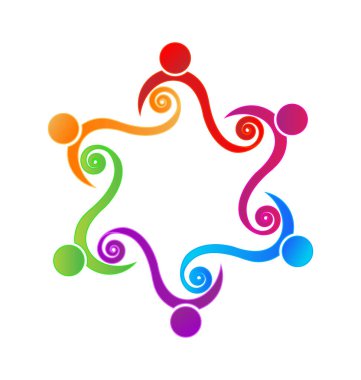 Girdap insanlar ekip çalışması rakamlar simgesi