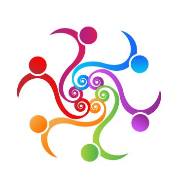 Girdap insanlar takım grup vektör logosu