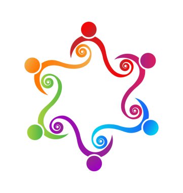 Girdap insanlar takım grup vektör logosu