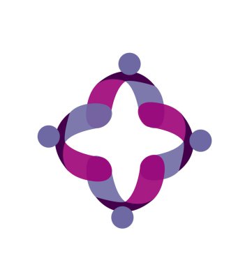 Ekip çalışması insanlar birlikte. Vektör logo simge