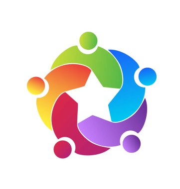 Yıldız, ekip çalışması insanlar birlikte vektör logo
