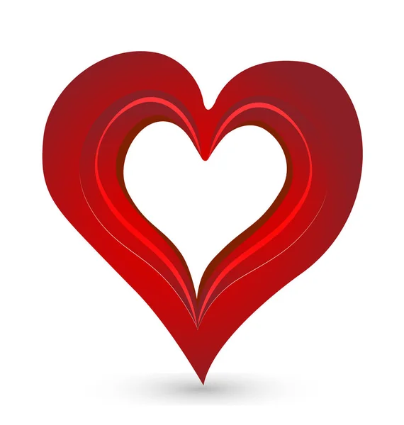 Rotes Mitgefühl formen Herz-Symbol — Stockvektor