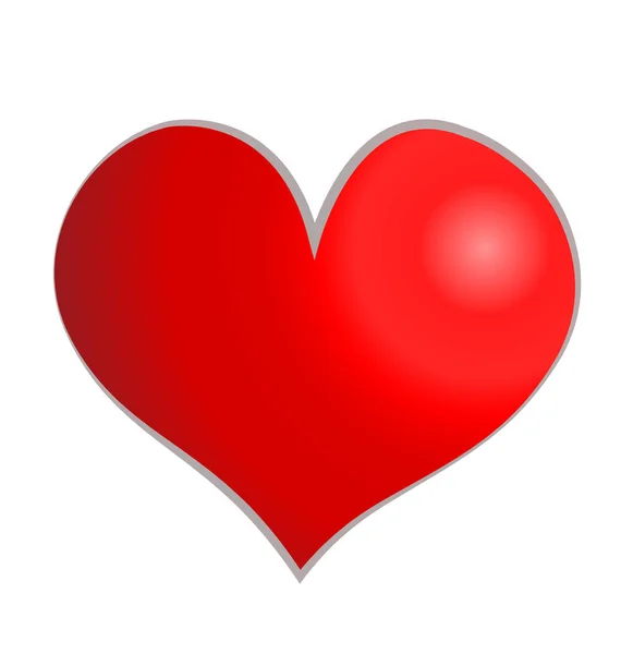 Corazón rojo aislado sobre el icono de fondo blanco — Vector de stock