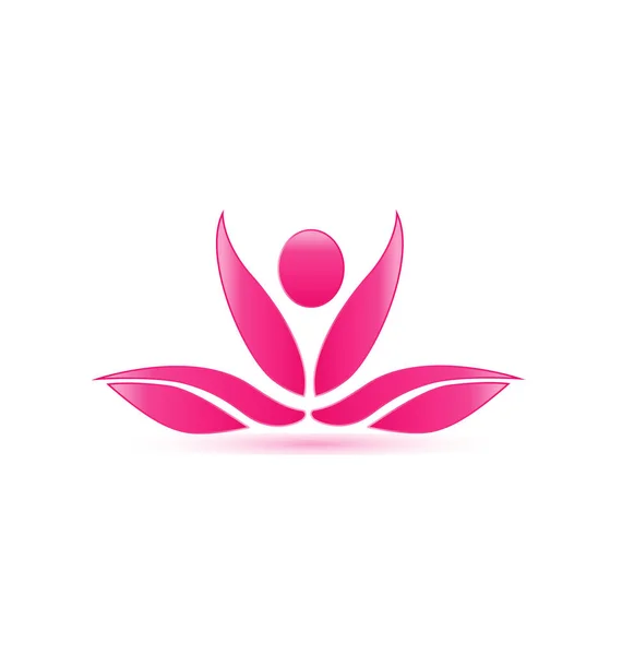 Planta de loto rosa vector icono de spa — Vector de stock