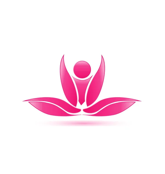 Lotus rose plante spa icône vecteur — Image vectorielle