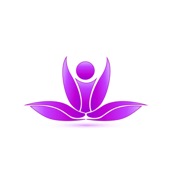 Vecteur d'icône de spa de plante de lotus violet — Image vectorielle