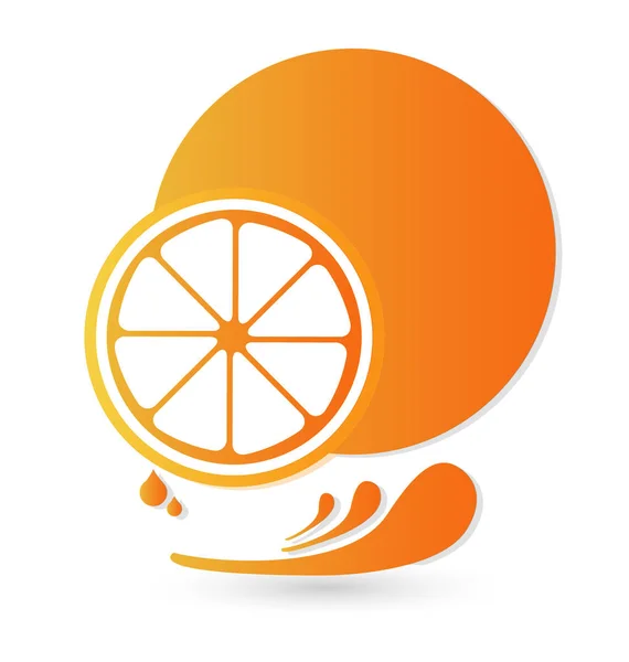 Orange Frucht Spritzer Illustration Vektor Symbol — Stockvektor