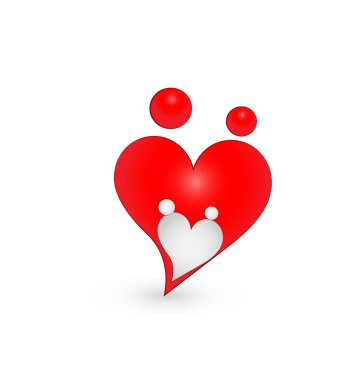 Aile Kalp Birliği rakamlar vektör simgesi