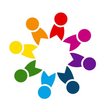 Ekip çalışması insanlar birlikte topluluk vektör logosu