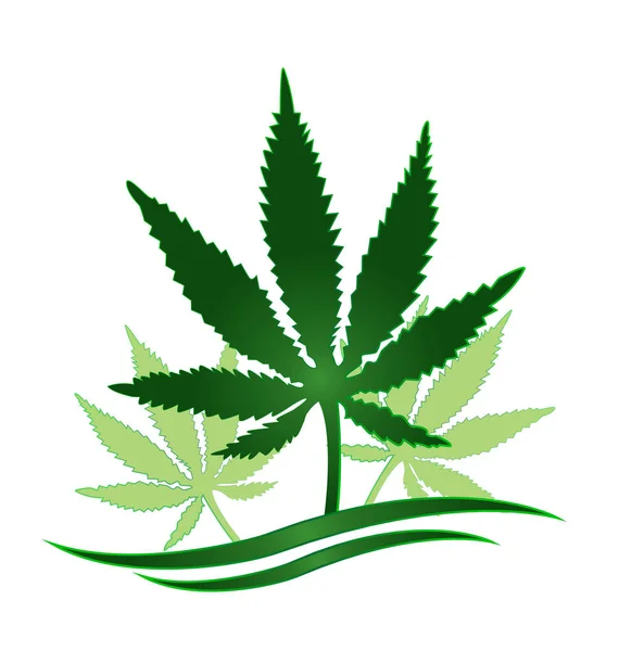 Cannabis plant isolate on white background vector icon — Stock Vector
