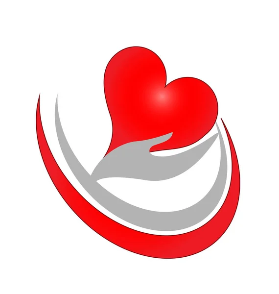 Kezek ellátás szerelmi szimbólum vektor ikonnal — Stock Vector