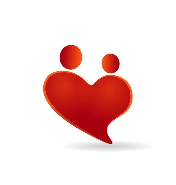 Hjärtsymbolen par av vård vektor symbol — Stock vektor