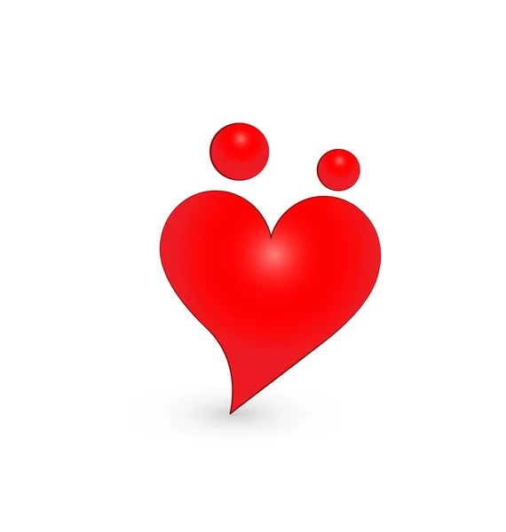 Hjärtsymbolen par av vård vektor symbol — Stock vektor