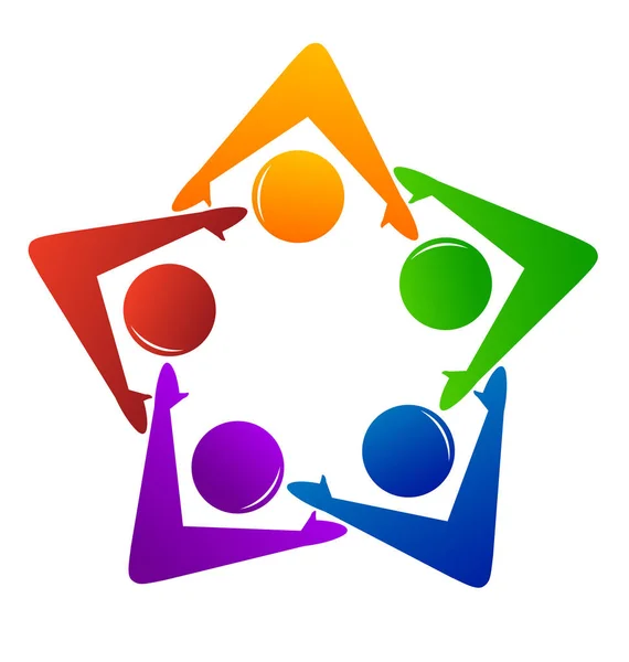 Teamwork Menschen zusammen Community Vektor Logo — Stockvektor