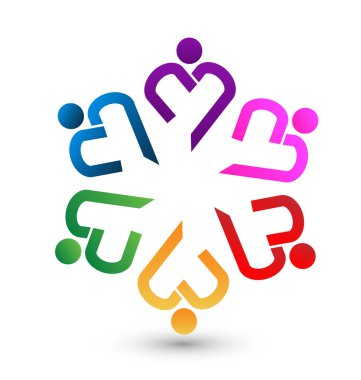 Kalp takım insanlar. Sevgililer vektör logosu