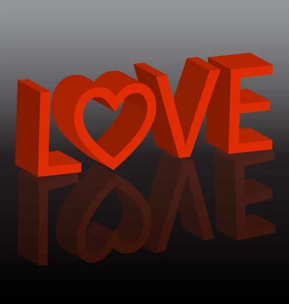 Love 3d pozadí textu — Stockový vektor