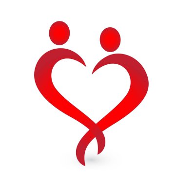 Kalp rakamlar kavramı görüntü simgesi logo vektör seviyorum