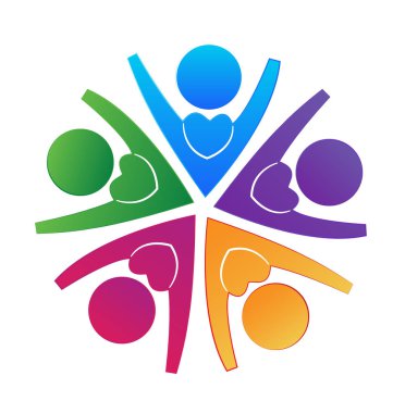 Sevgi dolu takım insanlar vektör logosu