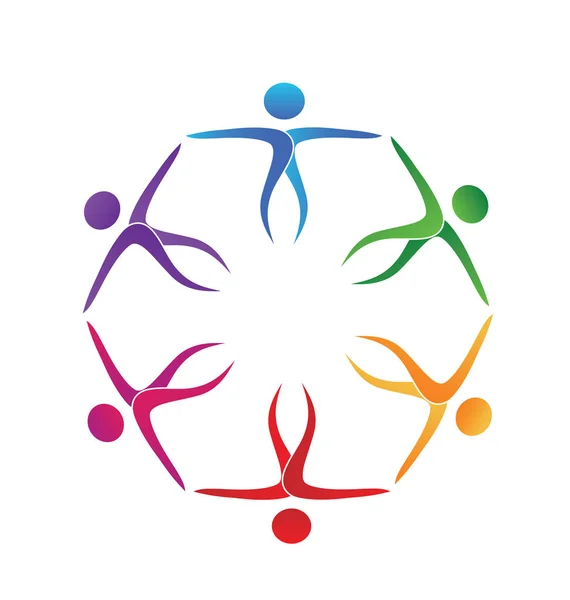 Teamwork people unity friendship vector logo — Stock Vector