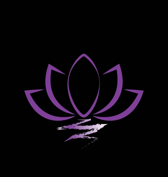 Purple lotus on black background