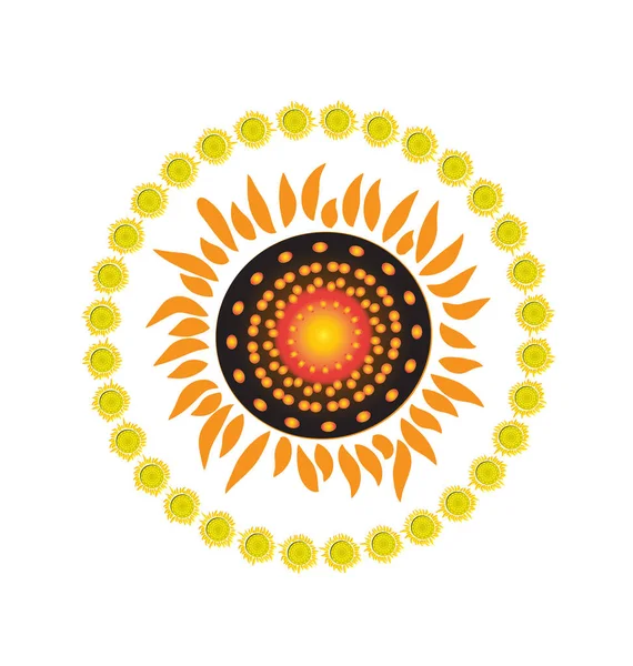 Соняшник Весняний Сезон Іконка Прикраса Векторний Дизайн Ілюстрація Ізольовані — стоковий вектор