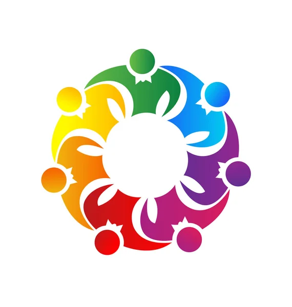 Team von Menschen zusammen. Einheitsvektor Logo Symbol — Stockvektor