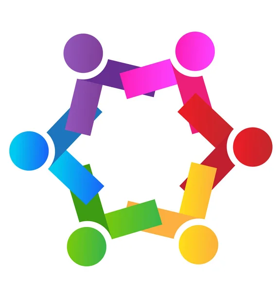 Grupp team människor, unity vektor logo — Stock vektor