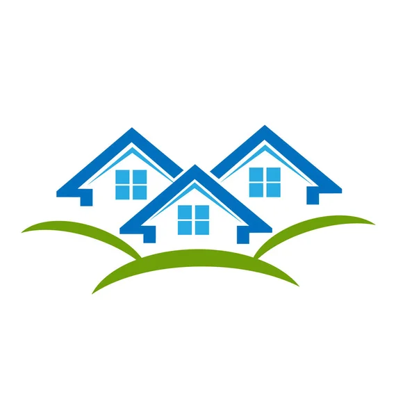 Maisons logo vecteur immobilier — Image vectorielle