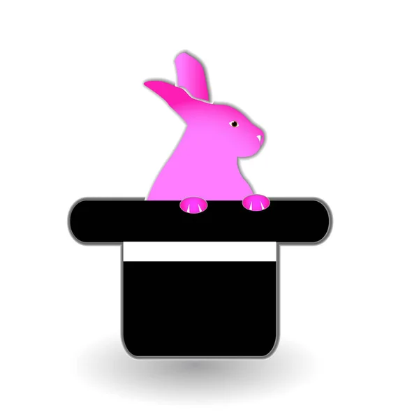 Капелюх трюк з іконою кролика вектор — стоковий вектор