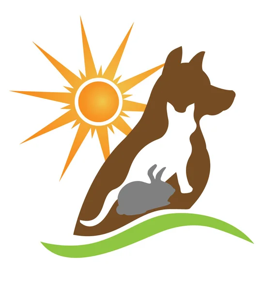 Gatto cane coniglio silhouette creativo vettoriale design — Vettoriale Stock