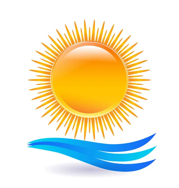 Sunset beach vector pictogramachtergrond — Stockvector