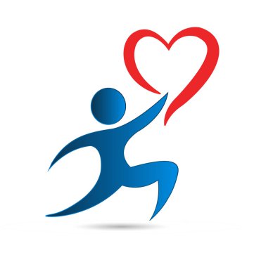 İnsanlar, sadaka aşk kalp vektör logo veren hediye