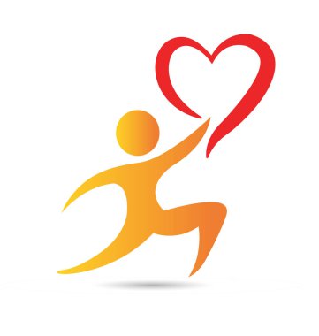 İnsanlar, sadaka aşk kalp vektör logo veren hediye